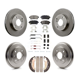 Front Rear Disc Brake Rotors Ceramic Pads And Drum Kit (7Pc) For Ford Fiesta