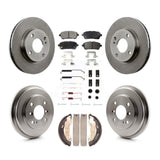 Front Rear Disc Brake Rotors Ceramic Pads And Drum Kit (7Pc) For Ford Fiesta