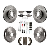 Front Rear Disc Brake Rotors Ceramic Pad Drum Kit (7Pc) For Ford Focus FMSI=1004