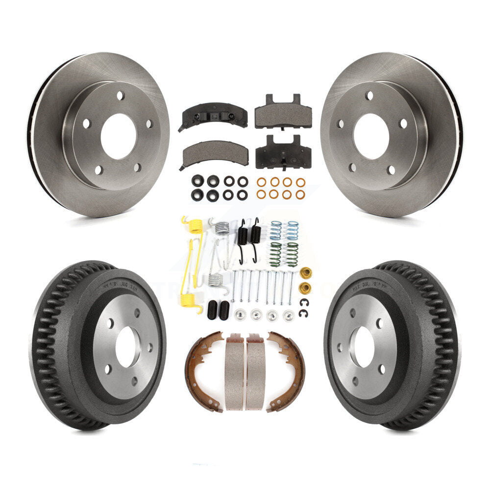 [Front+Rear] 94-99 Dodge Ram 1500 4WD Premium OE Brake Rotor Drum Kit & Ceramic Pads For Max Braking