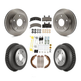 [Front+Rear] 94-99 Dodge Ram 1500 4WD Premium OE Brake Rotor Drum Kit & Ceramic Pads For Max Braking