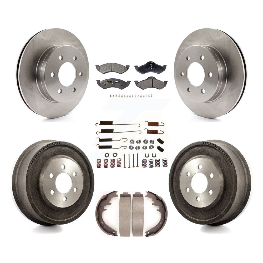 Front Rear Disc Brake Rotors Ceramic Pad Drum Kit (7Pc) For Dodge Dakota Durango