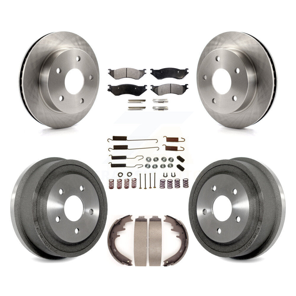 [Front+Rear] 00-01 Dodge Ram 1500 4WD Premium OE Brake Rotor Drum Kit & Ceramic Pads For Max Braking