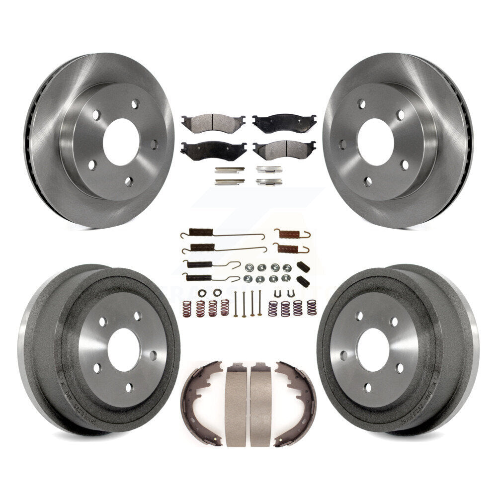 [Front+Rear] 00-01 Dodge Ram 1500 RWD Premium OE Brake Rotor Drum Kit & Ceramic Pads For Max Braking