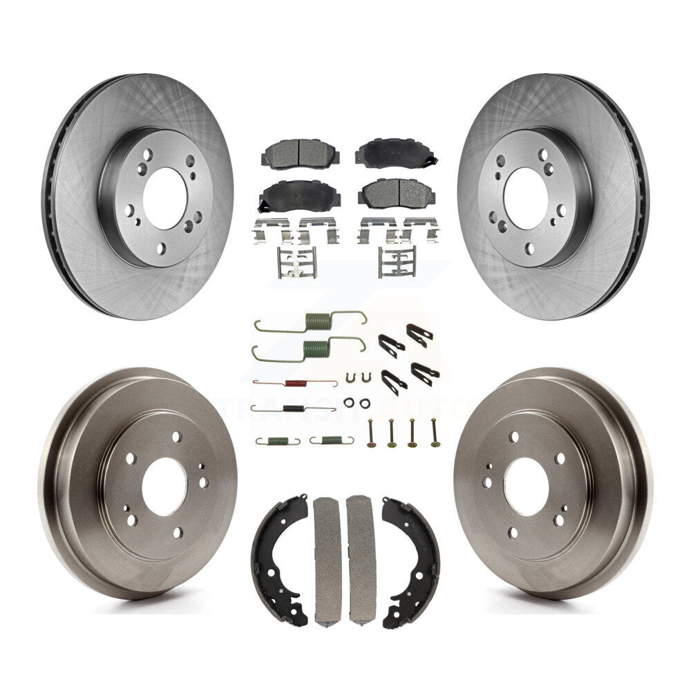 [Front+Rear] 1997-2001 Honda CR-V Premium OE Brake Rotor Drum Kit & Ceramic Pads For Max Braking