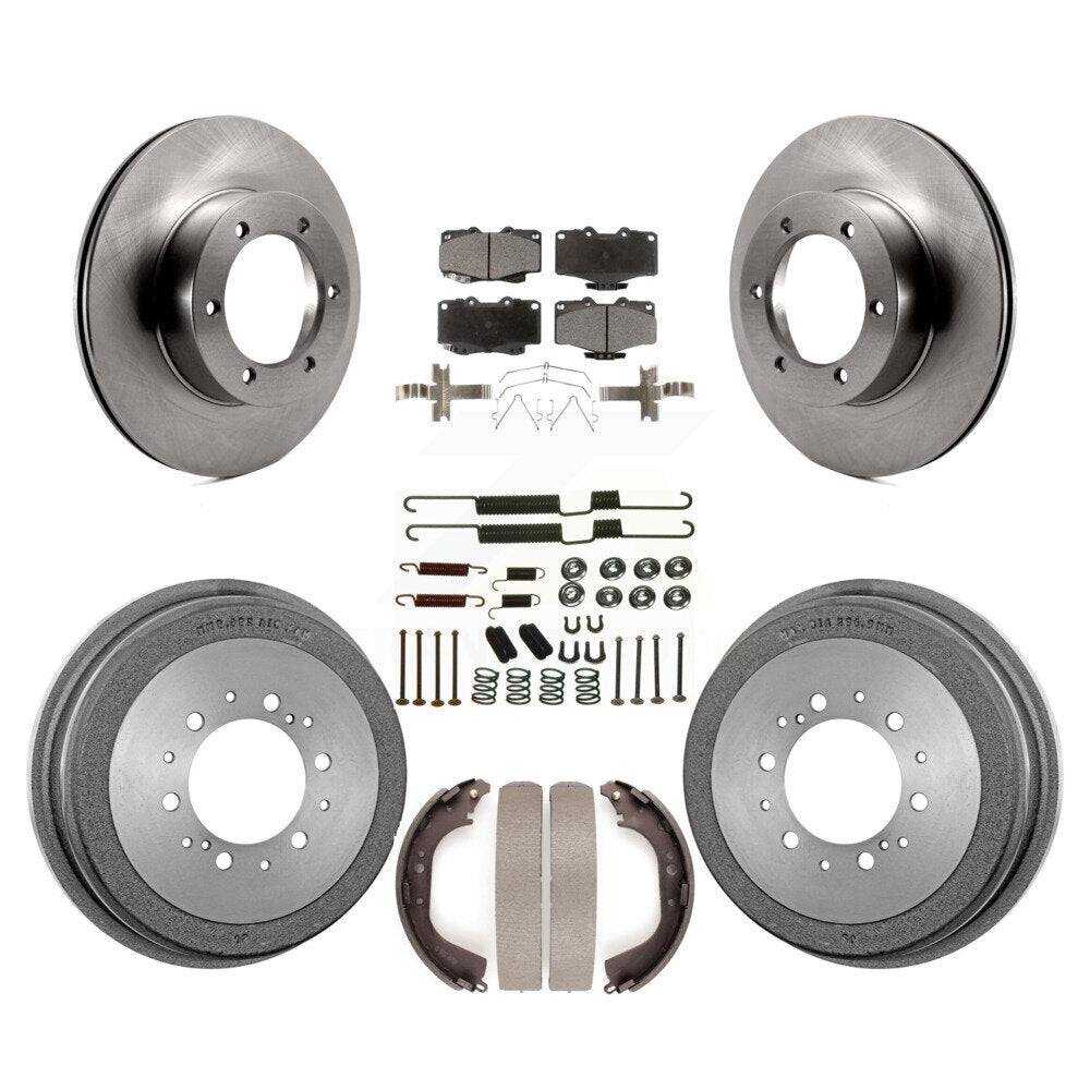 Front Rear Disc Brake Rotor Ceramic Pad Drum Kit (7Pc) For Toyota Pickup 4Runner