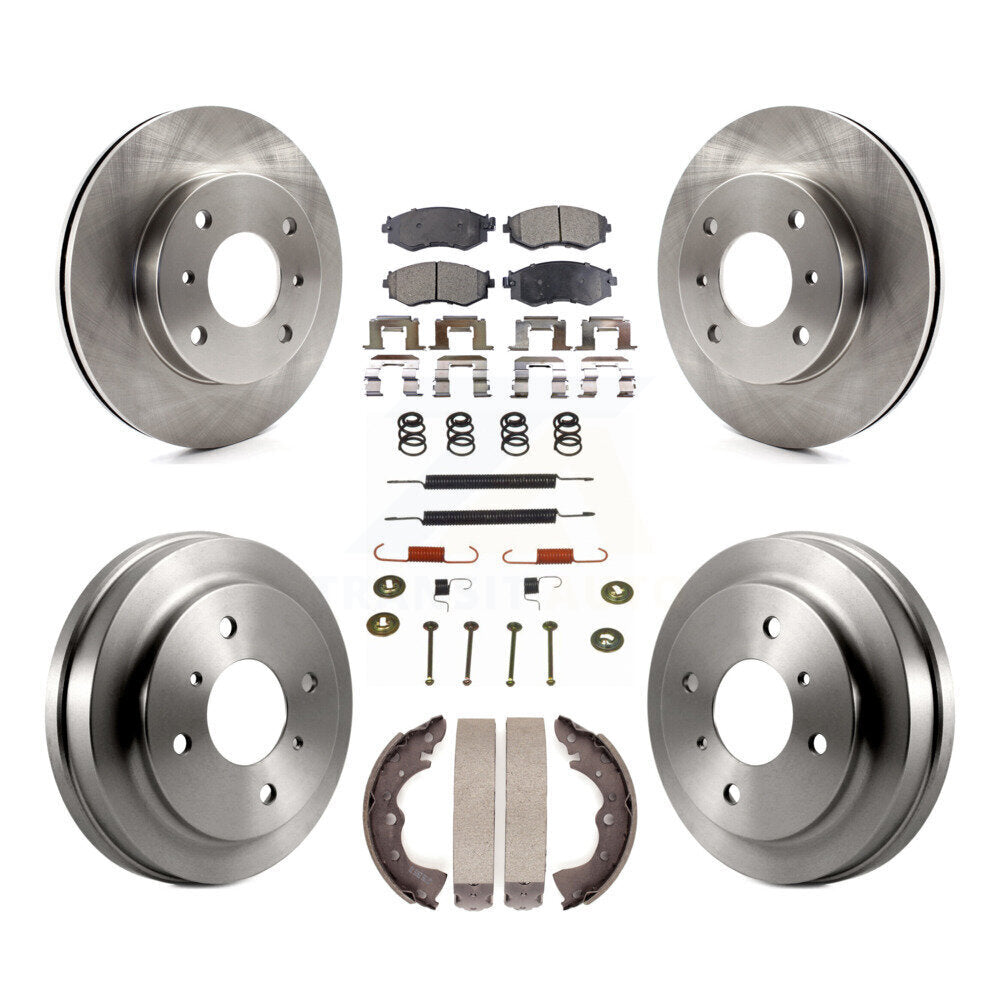 [Front+Rear] 02-06 Nissan Sentra 1.8L Premium OE Brake Rotor Drum Kit & Ceramic Pads For Max Braking