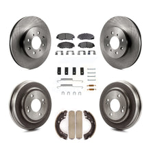 Charger l'image dans la galerie, Front Rear Disc Brake Rotors Ceramic Pad Drum Kit (7Pc) For Honda Civic Acura EL