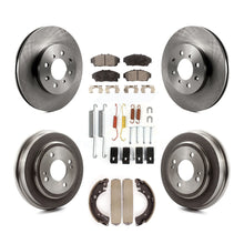 Charger l'image dans la galerie, Front Rear Disc Brake Rotors Ceramic Pads And Drum Kit (7Pc) For Honda Civic