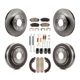 Front Rear Disc Brake Rotors Ceramic Pads And Drum Kit (7Pc) For Honda Civic