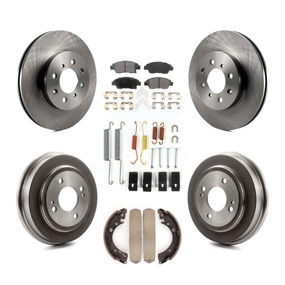 [Front+Rear] 2007-2008 Honda Fit Premium OE Brake Rotor Drum Kit & Ceramic Pads For Max Braking