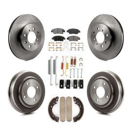 [Front+Rear] 2007-2008 Honda Fit Premium OE Brake Rotor Drum Kit & Ceramic Pads For Max Braking