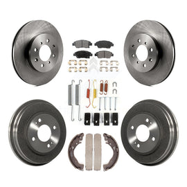 Front Rear Disc Brake Rotors Ceramic Pads And Drum Kit (7Pc) For Honda Fit