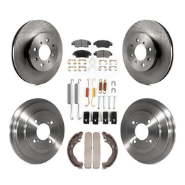 Front Rear Disc Brake Rotors Ceramic Pads And Drum Kit (7Pc) For Honda Fit