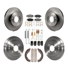 Load image into Gallery viewer, Front Rear Disc Brake Rotors Ceramic Pads And Drum Kit (7Pc) For Honda Fit