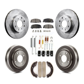 Front Rear Disc Brake Rotors Ceramic Pads And Drum Kit (7Pc) For Honda Civic