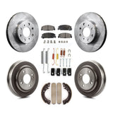 Front Rear Disc Brake Rotors Ceramic Pads And Drum Kit (7Pc) For Honda Civic