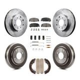 Front Rear Disc Brake Rotors Ceramic Pads And Drum Kit (7Pc) For Honda Civic