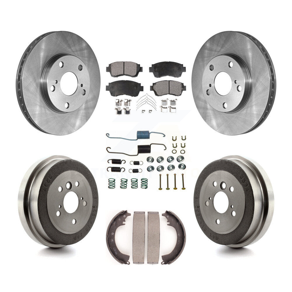 Front Rear Disc Brake Rotors Ceramic Pads And Drum Kit (7Pc) For Toyota Camry