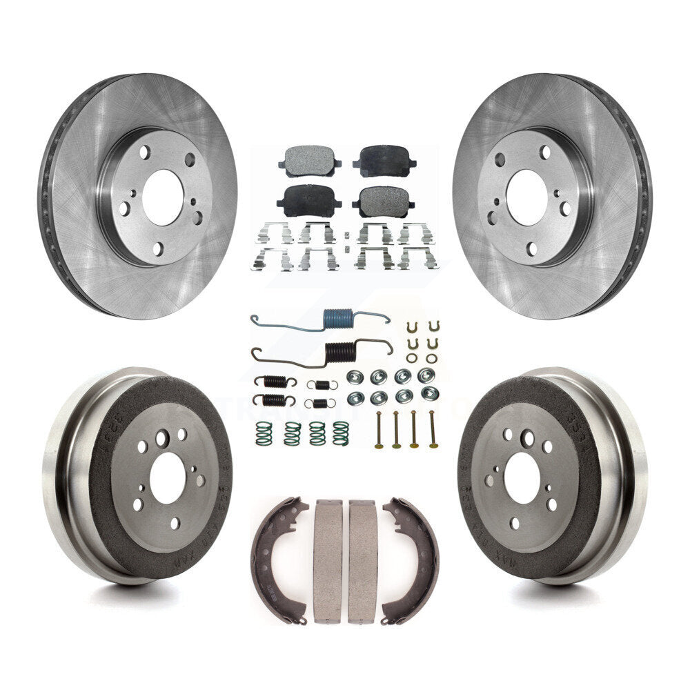[Front+Rear] 99-01 Toyota Solara 2.2L Premium OE Brake Rotor Drum Kit & Ceramic Pads For Max Braking