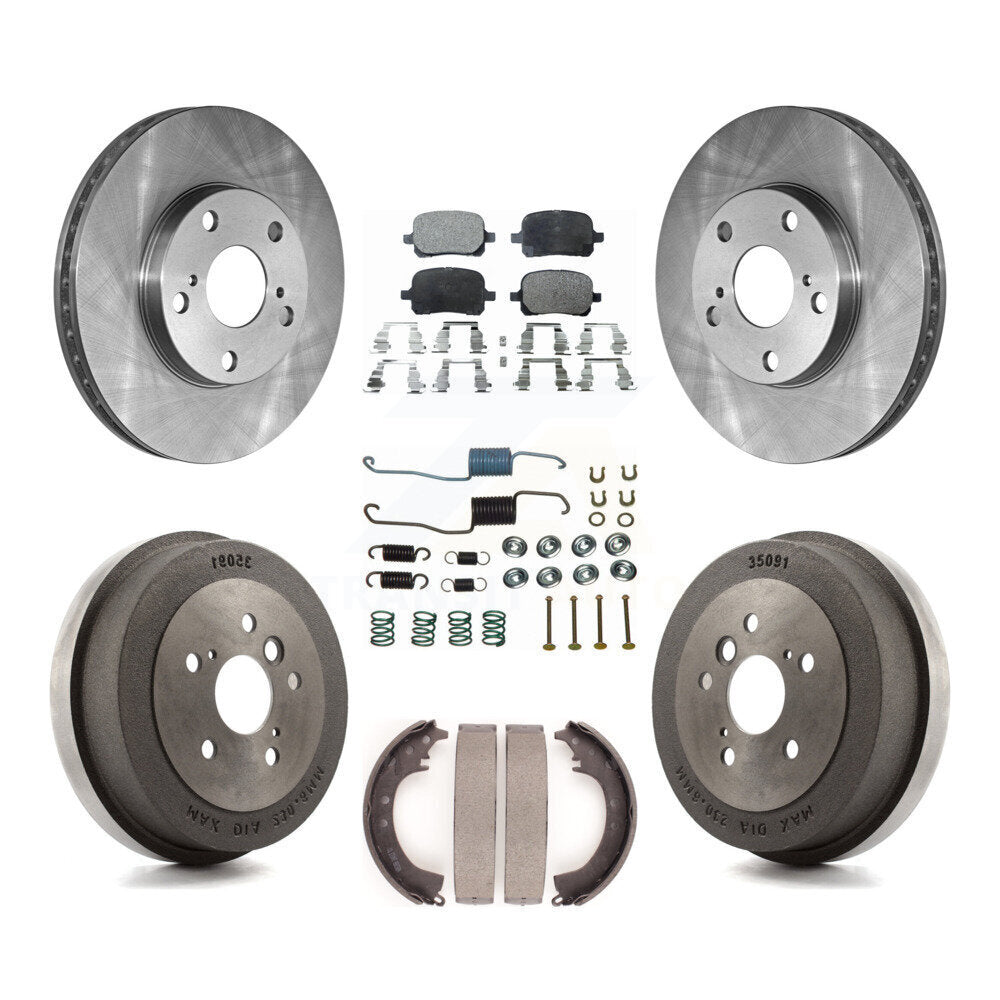 [Front+Rear] 02-03 Toyota Solara 2.4L Premium OE Brake Rotor Drum Kit & Ceramic Pads For Max Braking