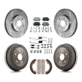 [Front+Rear] 02-03 Toyota Solara 2.4L Premium OE Brake Rotor Drum Kit & Ceramic Pads For Max Braking