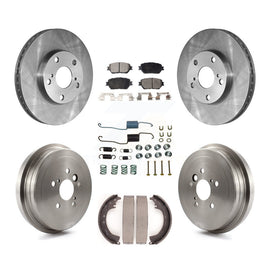 Front Rear Brake Rotor Ceramic Pad Drum Kit (7Pc) For 05-06 Toyota Camry Base/LE