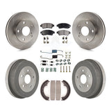 Front Rear Disc Brake Rotor Ceramic Pad And Drum Kit (7Pc) For Toyota Camry 2.2L
