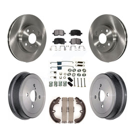 Front Rear Disc Brake Rotors Ceramic Pads And Drum Kit (7Pc) For Toyota Corolla