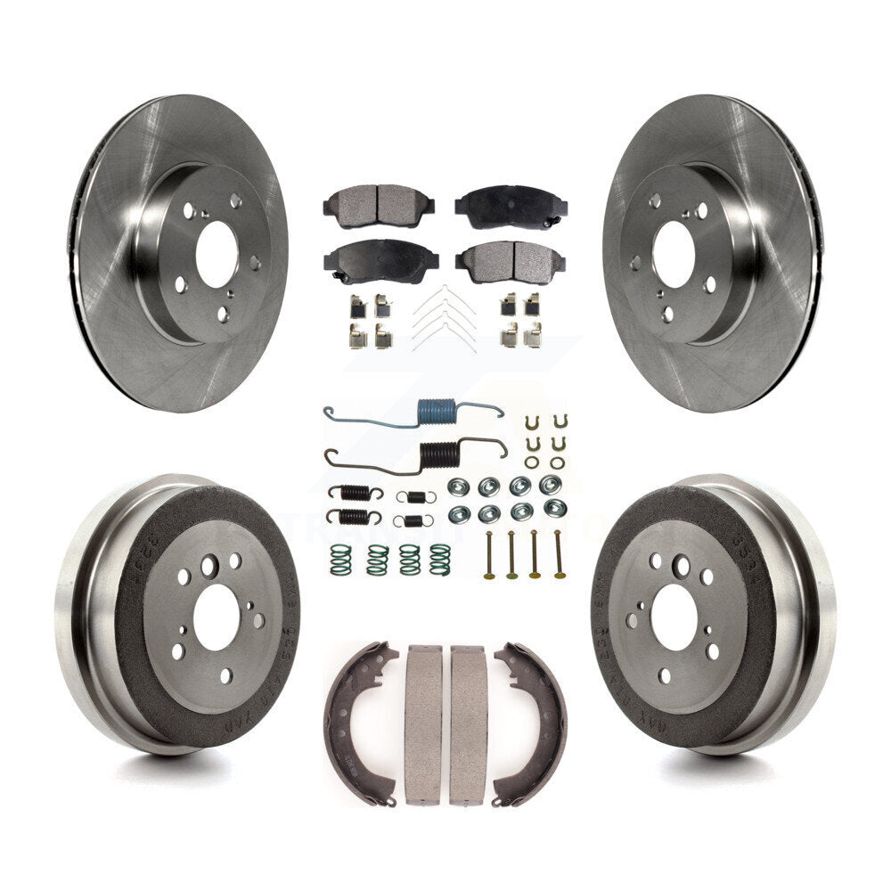 [Front+Rear] 1996-2000 Toyota RAV4 Premium OE Brake Rotor Drum Kit & Ceramic Pads For Max Braking