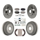 Front Rear Disc Brake Rotors Ceramic Pads And Drum Kit (7Pc) For Toyota RAV4