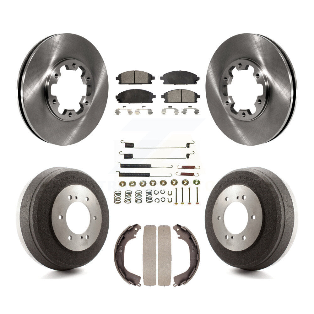 Front Rear Brake Rotor Ceramic Pad Drum Kit (7Pc) For Nissan Pathfinder INFINITI