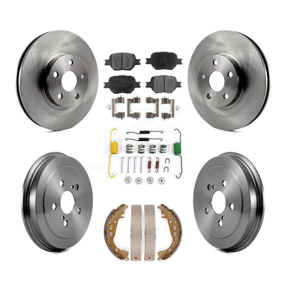Front Rear Disc Brake Rotors Ceramic Pads And Drum Kit (7Pc) For Toyota Celica