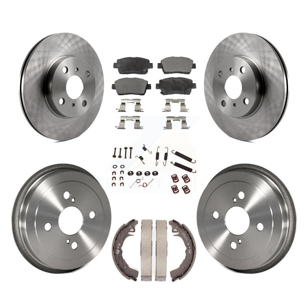 [Front+Rear] 2001-2005 Toyota Echo Premium OE Brake Rotor Drum Kit & Ceramic Pads For Max Braking