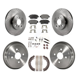 [Front+Rear] 2001-2005 Toyota Echo Premium OE Brake Rotor Drum Kit & Ceramic Pads For Max Braking