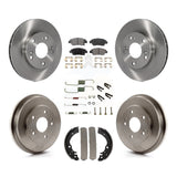 [Front+Rear] 06-08 Honda Civic Hybrid Premium OE Brake Rotor Drum Kit & Ceramic Pads For Max Braking