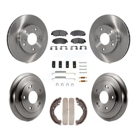 Front Rear Disc Brake Rotors Ceramic Pads And Drum Kit (7Pc) For Honda Civic