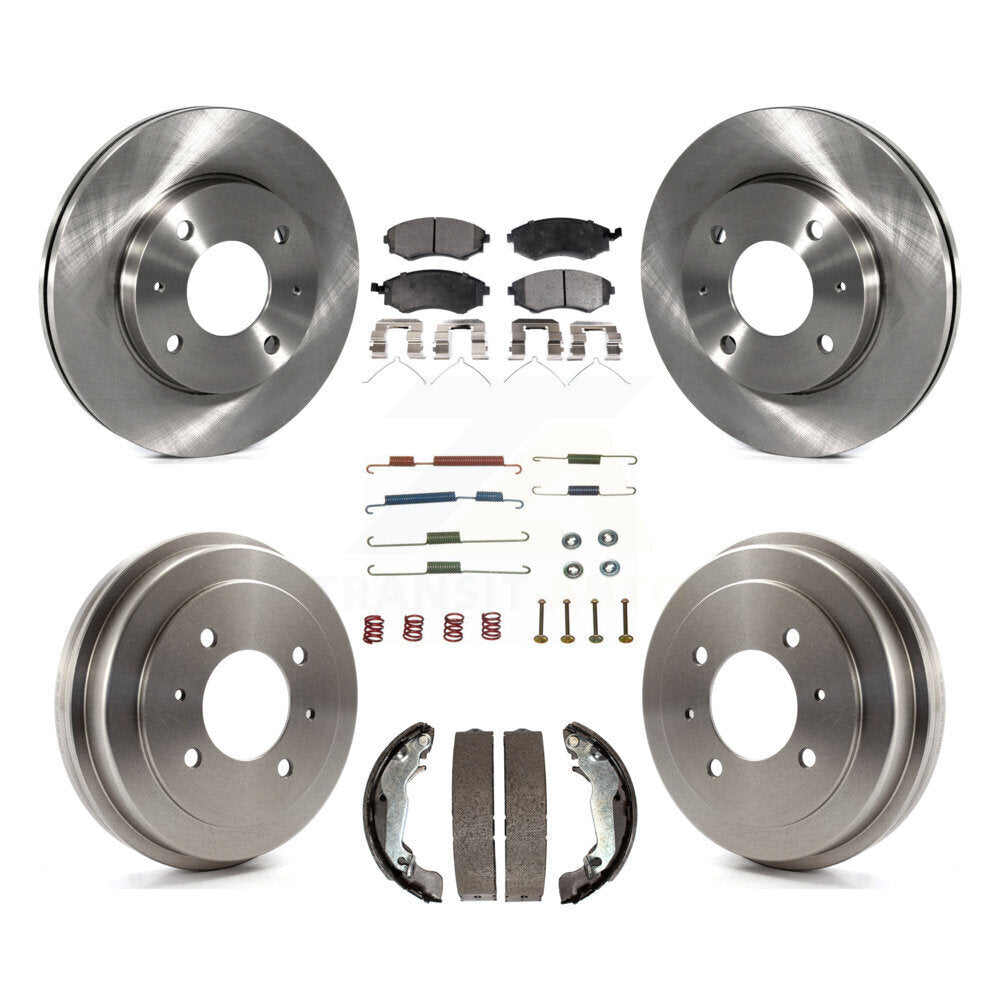 Front Rear Disc Brake Rotors Ceramic Pads And Drum Kit (7Pc) For Hyundai Elantra