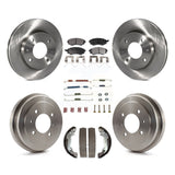 Front Rear Disc Brake Rotors Ceramic Pads And Drum Kit (7Pc) For Hyundai Elantra