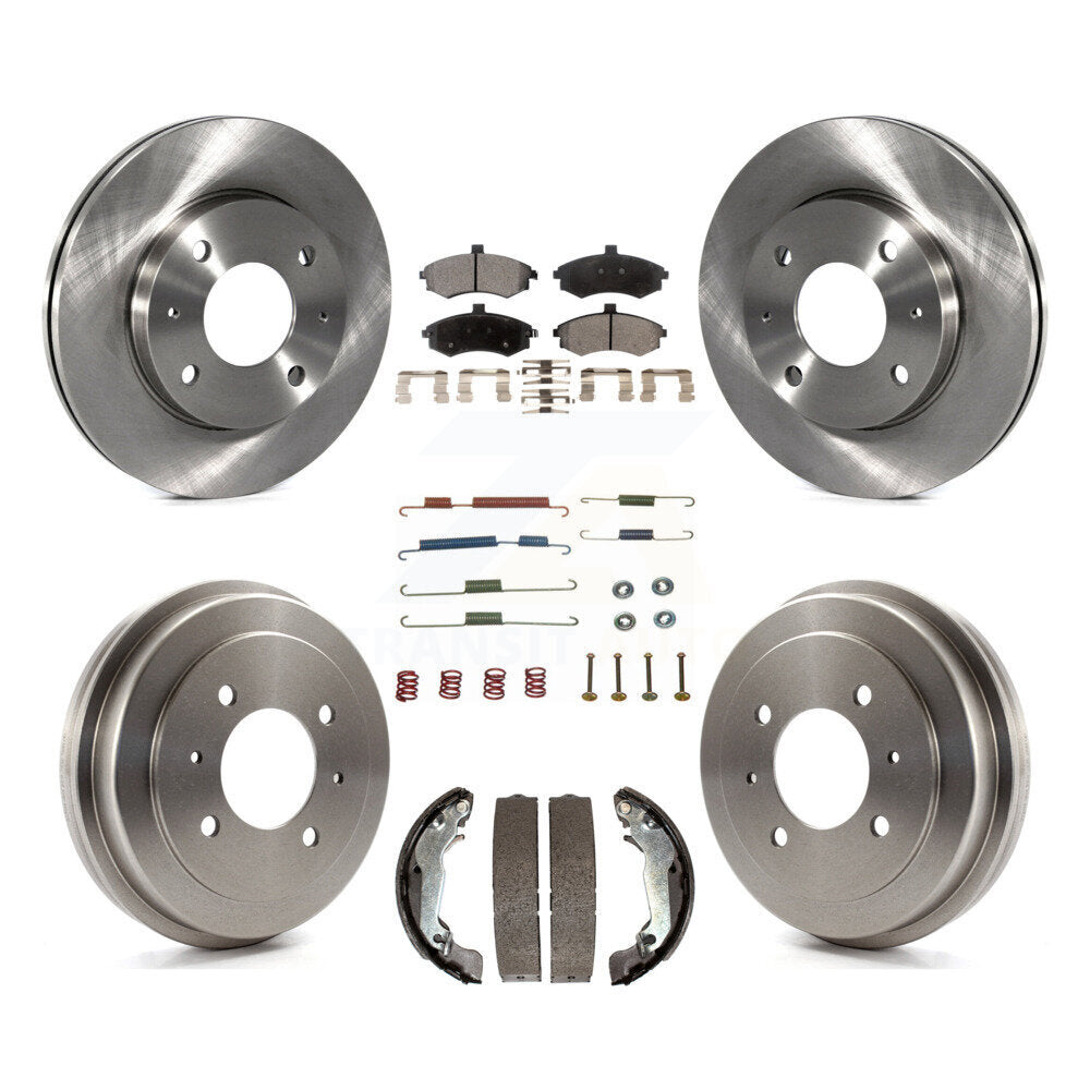 Front Rear Disc Brake Rotors Ceramic Pads And Drum Kit (7Pc) For Hyundai Elantra