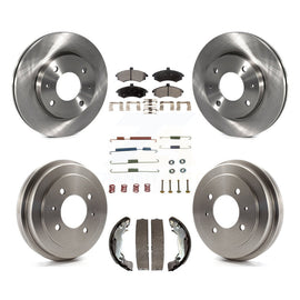 Front Rear Disc Brake Rotors Ceramic Pads And Drum Kit (7Pc) For Hyundai Elantra