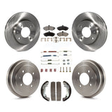 Front Rear Disc Brake Rotors Ceramic Pads And Drum Kit (7Pc) For Hyundai Elantra