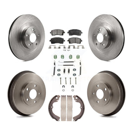 Front Rear Disc Brake Rotors Ceramic Pad & Drum Kit (7Pc) For Subaru Impreza WRX