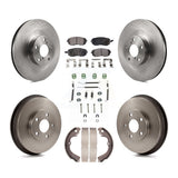 Front Rear Brake Rotors Ceramic Pad & Drum Kit (7Pc) For Subaru Forester Impreza