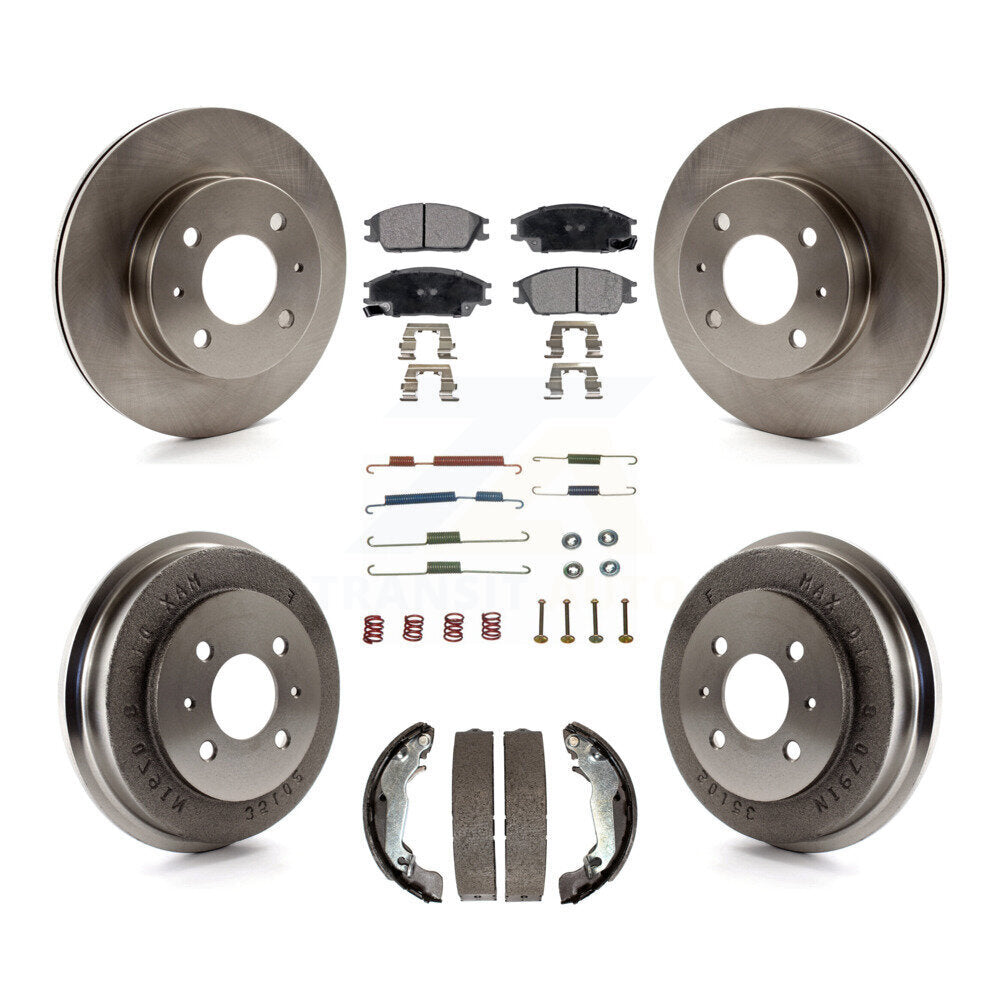 [Front+Rear] 2003-2005 Hyundai Accent Premium OE Brake Rotor Drum Kit & Ceramic Pads For Max Braking