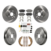 Charger l&#39;image dans la galerie, [Front+Rear] 2004-2007 Toyota Prius Premium OE Brake Rotor Drum Kit &amp; Ceramic Pads For Max Braking