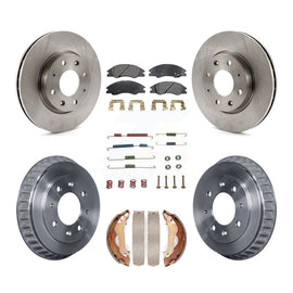 Front Rear Disc Brake Rotors Ceramic Pads And Drum Kit (7Pc) For Kia Spectra