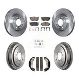 Front Rear Brake Rotor Ceramic Pad And Drum Kit (7Pc) For Hyundai Accent Kia Rio