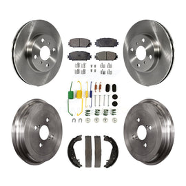Front Rear Disc Brake Rotors Ceramic Pads And Drum Kit (7Pc) For Toyota Yaris