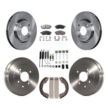 Load image into Gallery viewer, Front Rear Brake Rotor Ceramic Pad &amp; Drum Kit (7Pc) For Nissan Sentra Versa Cube